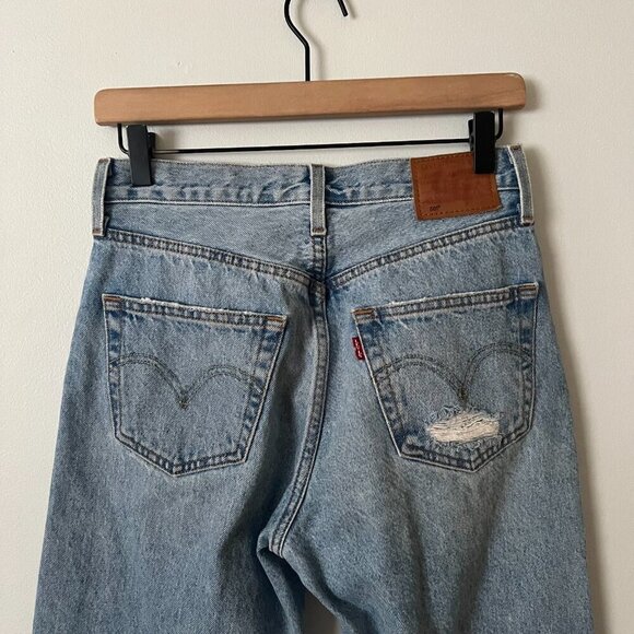 Levi's Premium 501 Distressed Jeans Sketch Artist Wash Women's Size 26 - Picture 8 of 11